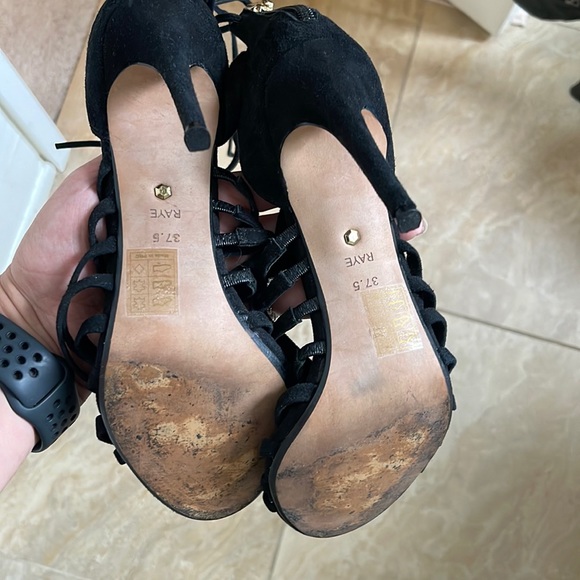 RAYE x Revolve - *Brielle* Black Strappy Suede Stiletto Heel - Picture 5 of 5